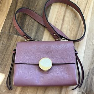 Christian Laurier Paris Mauve Leather Crossbody Purse NWOT
